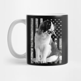 American Flag St. Bernard Bliss, Trendy Tee Triumphs Mug